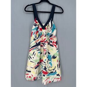 Anthropologie Graham Spencer Dress Small Red Mini Abstract Colorful Silk Artsy